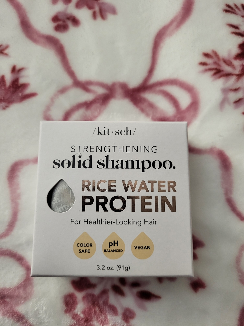 Kitsch Rice Water Protein Strengthening Solid Shampoo - Cream & Gold Accents